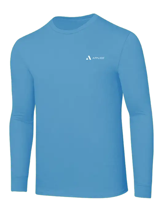 Core Blend Light Sapphire Blue Long Sleeve Tee w/Applied Logo