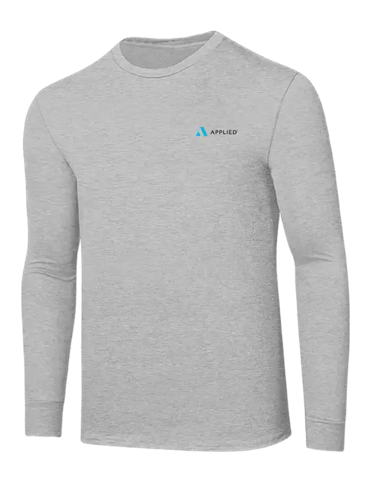 Core Blend Light Grey Heather Long Sleeve Tee w/Applied Logo