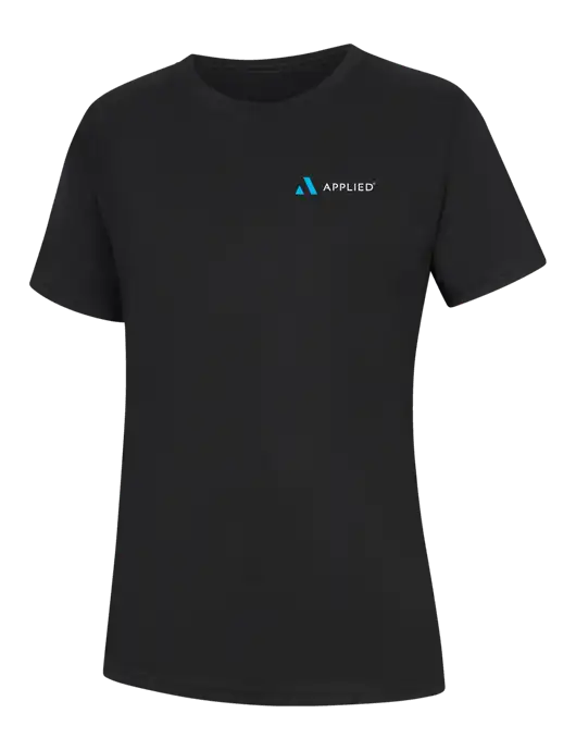 Womens Black Core Blend Tee w/Applied Logo