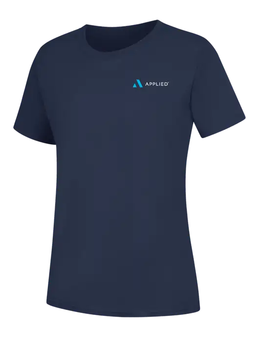 Womens Navy Core Blend Tee w/Applied Logo