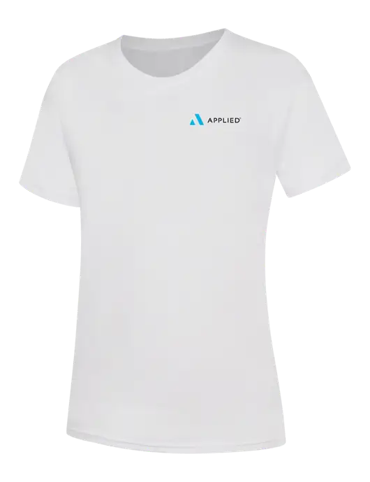Womens White Core Blend Tee w/Applied Logo