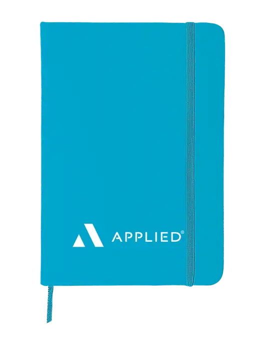 Light Blue Comfort Touch Bound Journal 5" X 7" w/Applied Logo