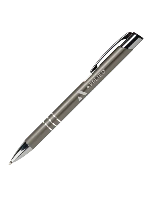 Laurent Gunmetal Pen - Black Ink w/Applied Logo