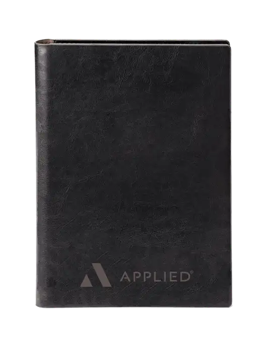 Fabrizio Black 7 x 9.625 Padfolio & Notepad w/Applied Logo