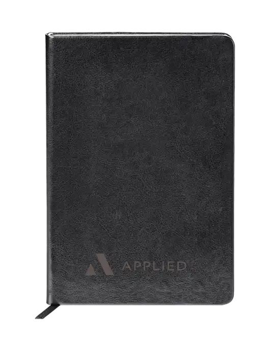 Fabrizio Black Hard Cover 5.75 x 8.3 Journal w/Applied Logo