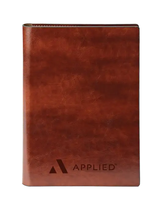 Fabrizio Brown 7 x 9.625 Padfolio & Notepad w/Applied Logo