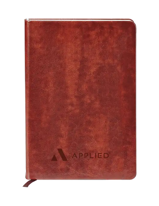 Fabrizio Brown Hard Cover 5.75 x 8.3 Journal w/Applied Logo