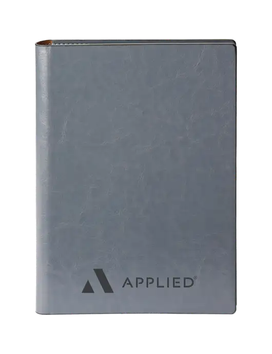 Fabrizio Grey 7 x 9.625 Padfolio & Notepad w/Applied Logo