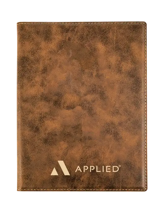 Rustic Leatherette 7 x 9 Portfolio with Notepad w/Applied Logo