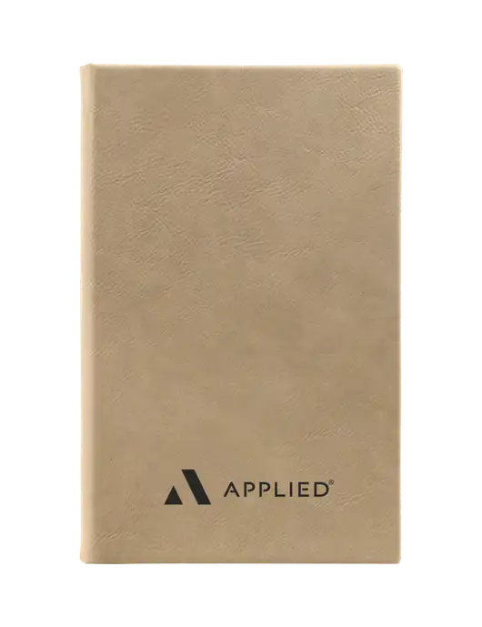 Tan Leatherette 5.25 x 8.25 Journal w/Applied Logo
