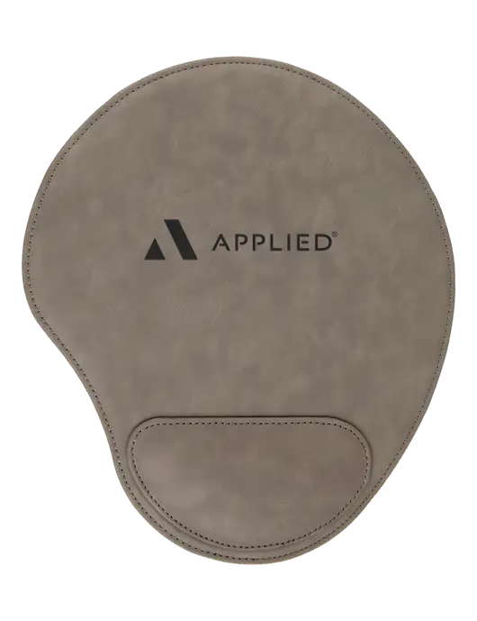 Gray Leatherette Mouse Pad w/Applied Logo