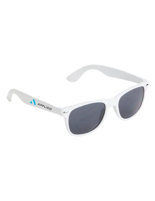 Daytona White Sunglasses w/Applied Logo