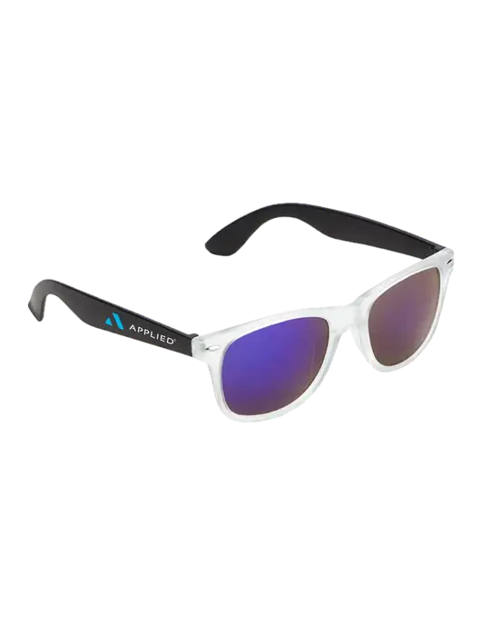 Key West Black Mirrored Sunglasses w/Applied Logo