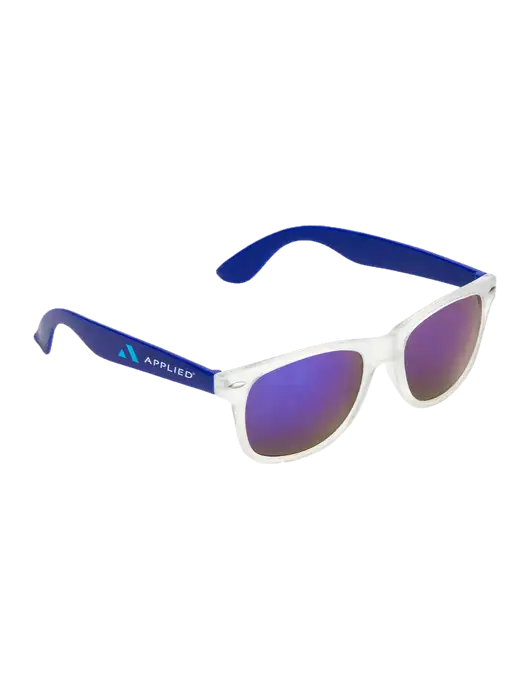 Key West Blue Mirrored Sunglasses w/Applied Logo