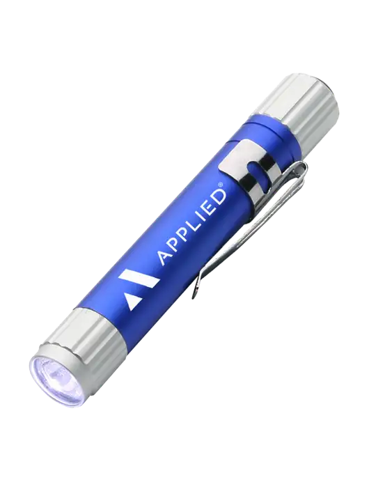 Blue Aluminum LED Penlight w/Applied Logo