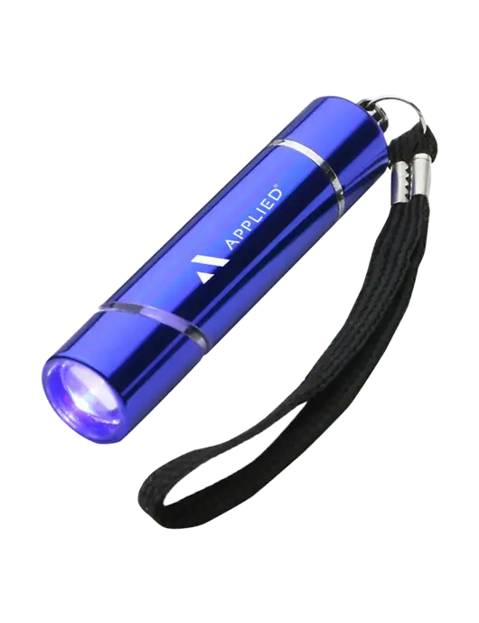 Blue Aluminum Scope LED Flashlight w/Applied Logo