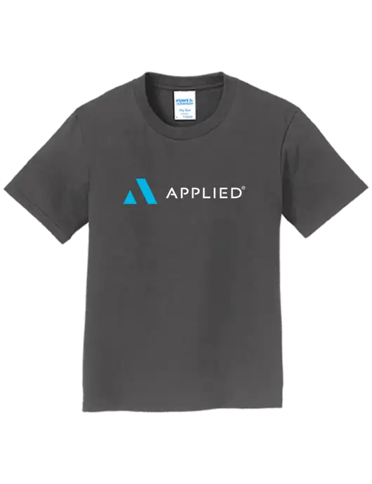 Youth Ring Spun Charcoal 4.5 oz T-Shirt w/Applied Logo
