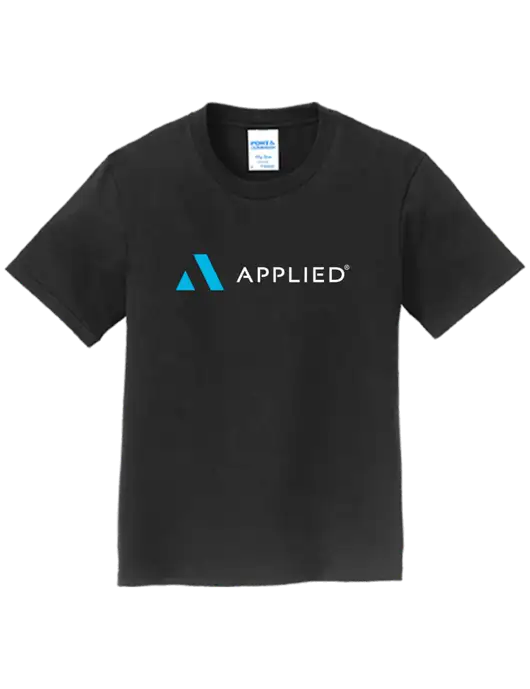 Youth Ring Spun Jet Black 4.5 oz T-Shirt w/Applied Logo