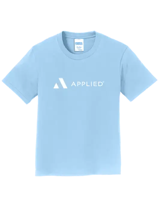 Youth Ring Spun Light Blue 4.5 oz T-Shirt w/Applied Logo