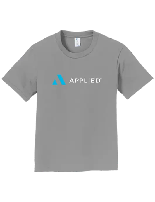 Youth Ring Spun Medium Grey 4.5 oz T-Shirt w/Applied Logo