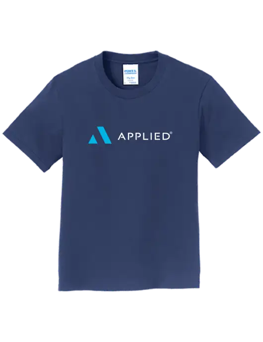 Youth Ring Spun Navy 4.5 oz T-Shirt w/Applied Logo