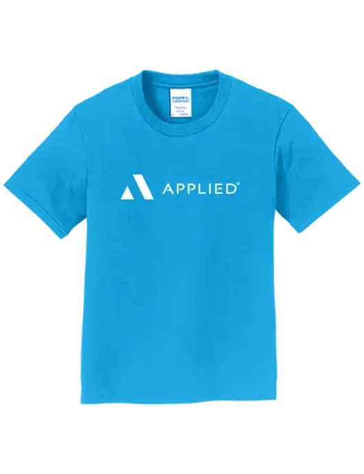 Youth Ring Spun Sapphire 4.5 oz T-Shirt w/Applied Logo
