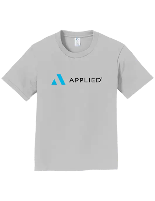 Youth Ring Spun Silver 4.5 oz T-Shirt w/Applied Logo