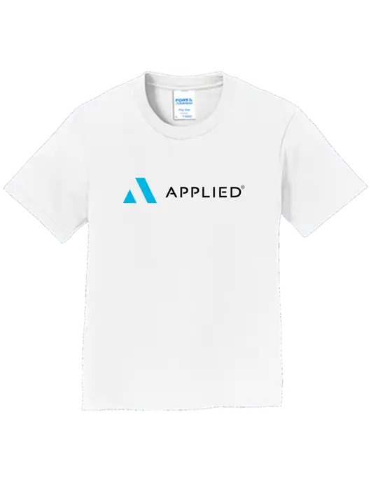 Youth Ring Spun White 4.5 oz T-Shirt w/Applied Logo